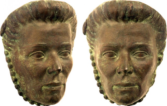Frances Rich's Mask of Katherine Hepburn, in bronze