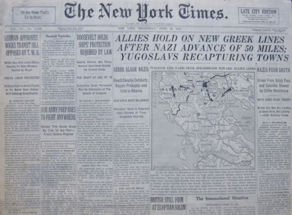 When Headlines Spoke Volumes About Greece’s Role in WWII: Check Out These New York Times Headlines from the 1940s
