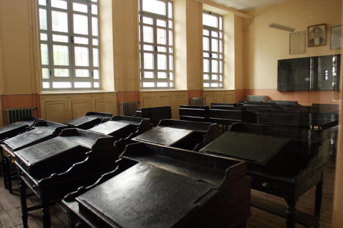 One of the many empty classrooms in the Halki Seminary.
