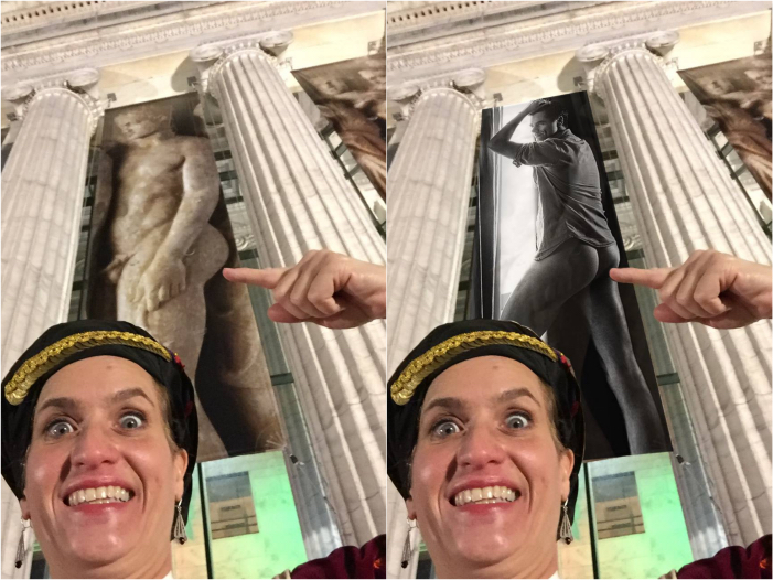 Outside Chicago's Field Museum where Greek bareness is on full display (Photos by Christina Kakavas vya Facebook)