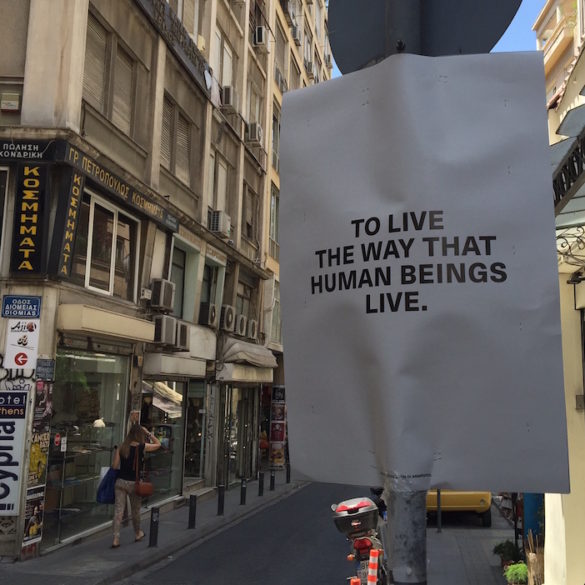 Photos of the Day: Refugees’ Hopes and Wishes on the Streets of Athens