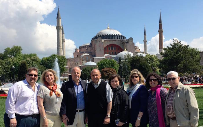 Ahepa leadership at Hagia Sophia during a May 2016 visit (Photo: via Basil Mossaidis)