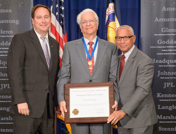 Receiving his medal at the NASA Ames Research Center on July 7, 2016.