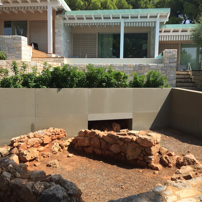 Ancient ruins, meticulously guarded and cared-for at the base of my bungalow at the Astir Palace