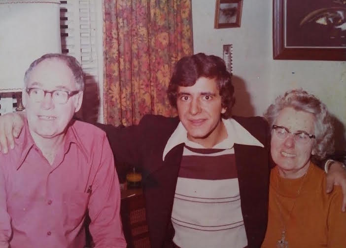 Photios and his sponsor family, the Cooleys, shortly after meeting for the first time in the early 1970s