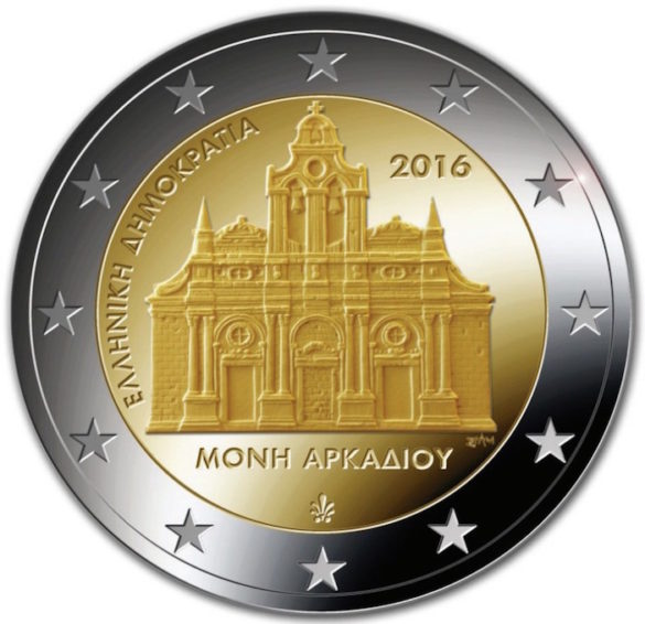 Greece Honoring Sacrifice of 1,000 Cretans With 2 Euro Coin Featuring Arkadi Monastery