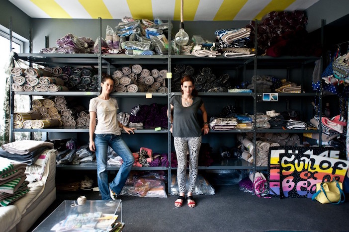 Melina Pispa and Ellie Rountou at their showroom in Athens