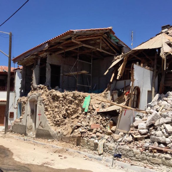 (Photos) US Team from Greek America Foundation Visits Earthquake Zone on Lesvos Island; Pledges Long Term Food Aid Directly to Victims