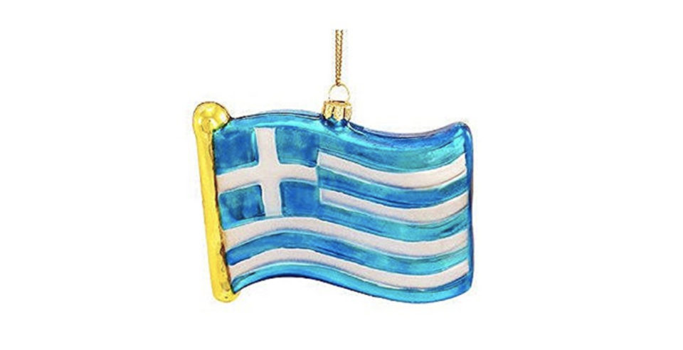 Greece Flag Glass Christmas Ornament – Pappas Market