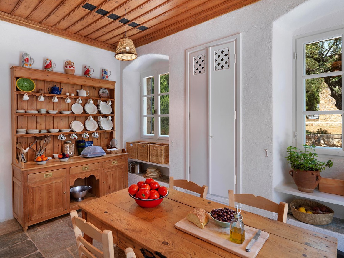 Traditional kitchen inside the Patrick and Joan Leigh Fermor House