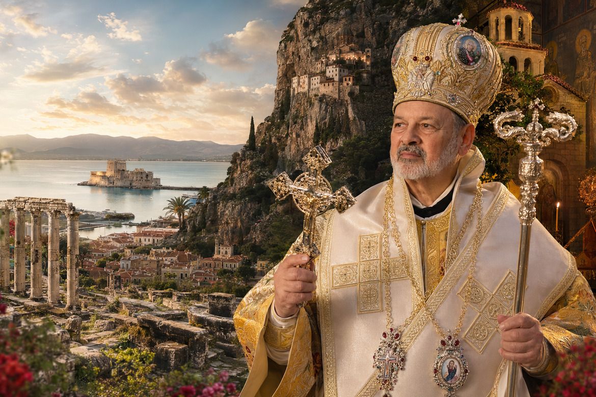 Bishop Demetrios of Mokissos and landmarks of Athens and the Peloponnese