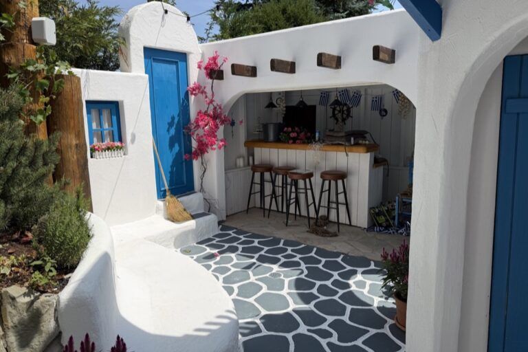 Little Greece, the Santorini-inspired village built by Michael and Samuel Scherrer in their garden in Switzerland