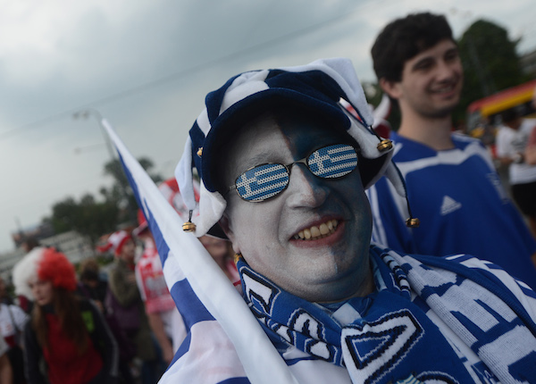 A fan of Greece's national football team