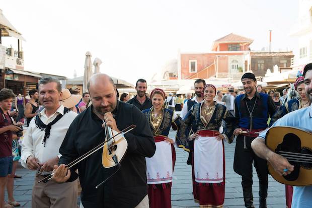 Traditional musicians accompanied the couple to the church