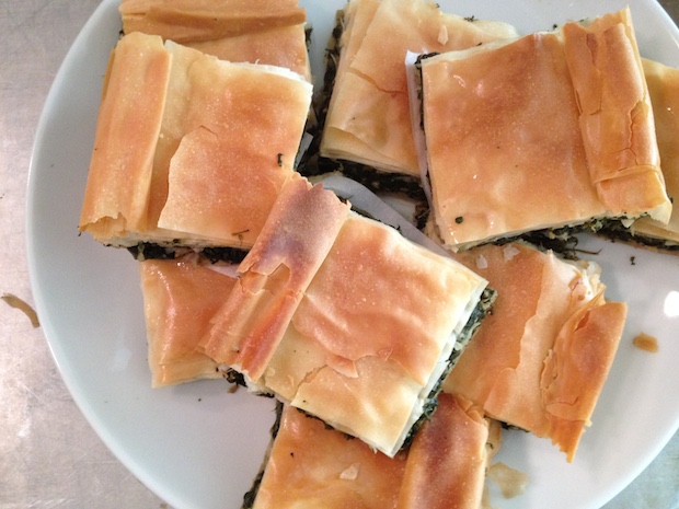 platter of spanakopita